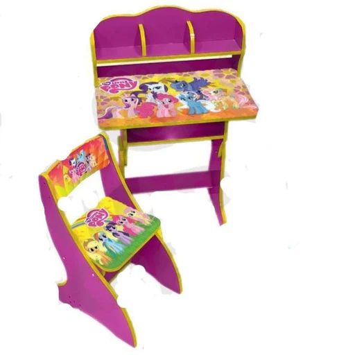 Multipurpose Adjustable Character Printed Study Activity Table With 1 Chair - Pony