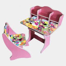 Multipurpose Adjustable Character Printed Study Activity Table With 1 Chair - Mickey