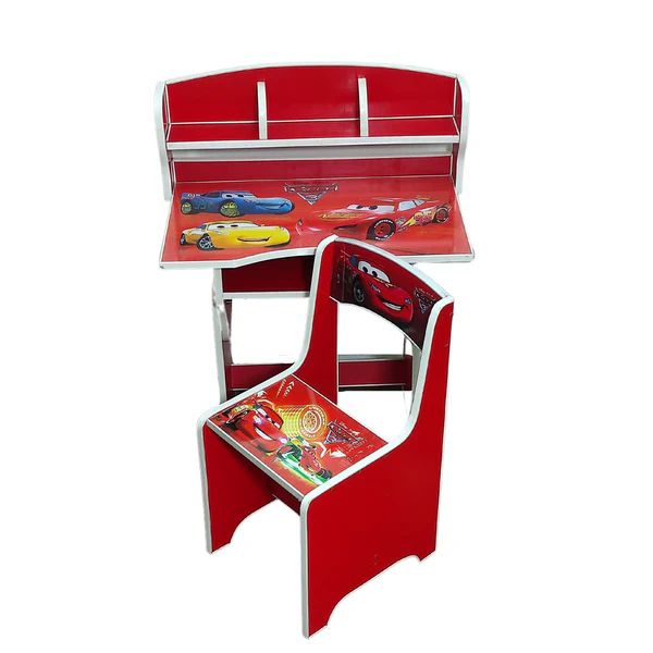 Multipurpose Adjustable Character Printed Study Activity Table With 1 Chair - Cars