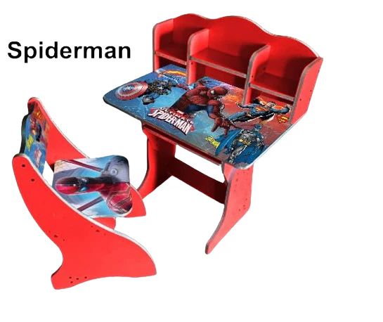 Multipurpose Adjustable Character Printed Study Activity Table With 1 Chair - Spiderman