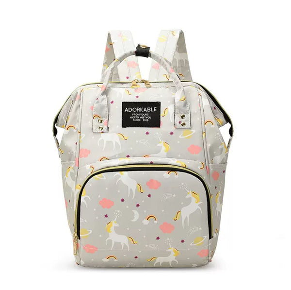 Mother Diaper Backpack Grey Unicorn