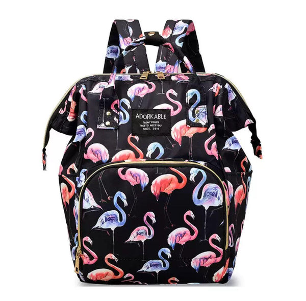 Baby Diaper Backpack Printed Black Swan