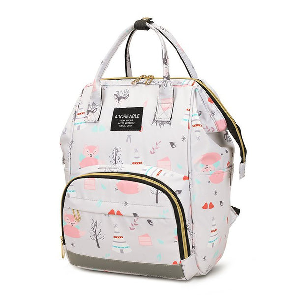 Mother Diaper Backpack Printed Grey