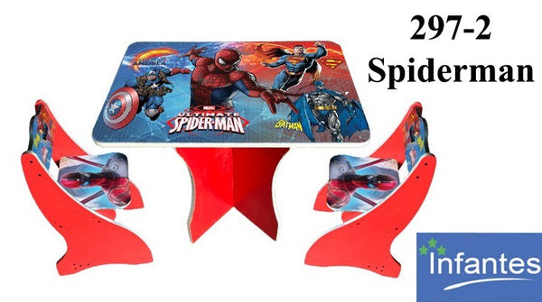 Multipurpose Adjustable Character Printed Study Activity Table With 2 Chair - Spider Man